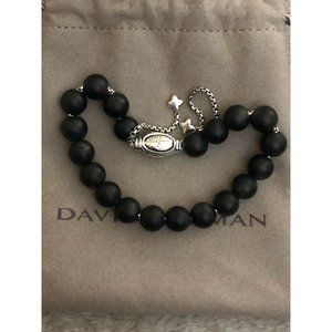 David Yurman Women Spiritual Bead Bracelet with Matte Black Onyx 8mm Adjustable